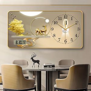 2025 nuevo reloj de pared de Arte de restaurante moderno <span class=keywords><strong>Deco</strong></span> con arte de pared de porcelana de cristal enmarcado con reloj - Product Image 4