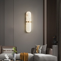 Nouvelle applique murale LED de style chinois, design de luxe en cuivre et marbre, pour salon, fond TV, escalier, chambre - CRI 80, 220V, garantie 3 ans
