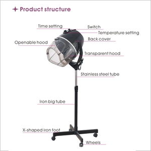 Sèche-cheveux professionnel portable avec hotte sur pied, outil de coiffure multifonctionnel pour coiffeur et salon - Product Image 5