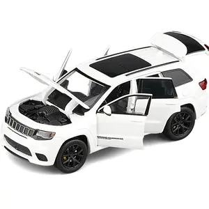 JKM 1:32 Diecast Grand Cherokee Trackhawk Car Toy Model Metal Alloy Car with Lights
