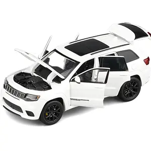 JKM 1:32 Diecast Grand Cherokee Trackhawk araba oyuncak modeli Metal alaşım araba ışıkları ile