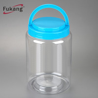 Pot plastique rond pour stockage de poudre, large contenant rond et droit de 2700ml pour nourriture en pet, transparent, de haute qualité