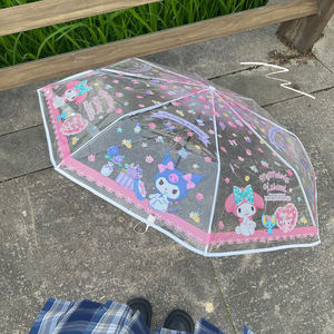 Paraguas plegable transparente <span class=keywords><strong>de</strong></span> dibujos animados Ins Melody <span class=keywords><strong>de</strong></span> moda barata automático para chicas estudiantes - Product Image 6