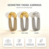 Boucles d'oreilles à pampilles RH pour femme, design de niche, plaqué or 18 carats PVD, acier inoxydable inaltérable, bijoux de mode personnalisables, vente chaude