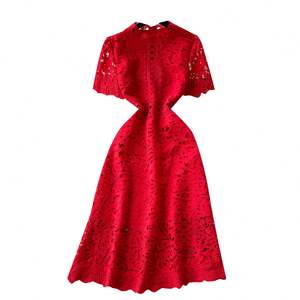 Vestido Midi Casual de Verano 2025 para Mujer, Estilo Túnica Romana, Ajustado, con Encaje y Aberturas - Product Image 5