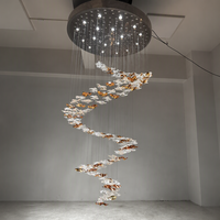 Lustre en cristal personnalisé, grande suspension d'intérieur pour hall d'hôtel, villa, salle de réception, bureau de vente, hall d'accueil