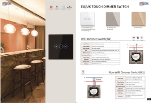 Bingolec 스마트 홈 Tuya 1/2/<span class=keywords><strong>3</strong></span> 갱 WiFi 무선 스위치 중립 선 필요 차단기 지능형 와이파이 라이트 스위치 - Product Image 4