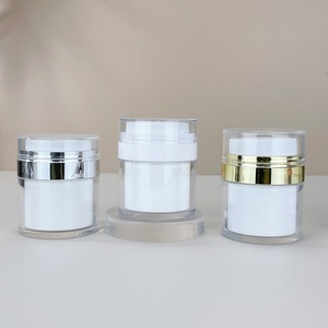 15ml 30ml 50ml 100ml Double Wall AS <b>Plastic</b> Cosmetic Skincare Face Cream Lotion Airless Cream <b>Jar</b> - Product Image 6