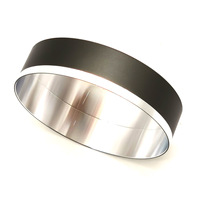 Anillo de Plástico Bicolor Negro y Plateado Personalizado, Moldeado por Inyección, Bisel Decorativo/Funda Protectora con Acabado Metálico