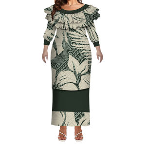 ชุดเดรสผู้หญิง<span class=keywords><strong>2</strong></span>ชิ้นขนาดใหญ่พิเศษพิมพ์ลาย tonga elei TRIBAL samoan puleptaha ลำลองกำหนดโลโก้เอง - Product Image 4