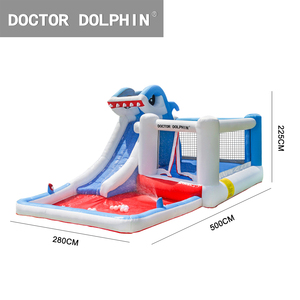 Casa de rebote inflable con tema de tiburón a precio de fábrica con soplador de PISCINA DE BOLAS, casa de salto inflable de tela Oxford, castillo hinchable - Product Image 5