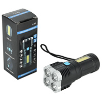 Lampe torche pratique à longue portée, 4 modes, étanche, prix bas, batterie 18650, super lumineuse, rechargeable, LED