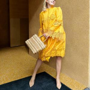 Camicetta Midi Casual con Maniche a Campana e Bordo in Pizzo e Gonna con Volant <span class=keywords><strong>Stile</strong></span> <span class=keywords><strong>Retrò</strong></span> Francese Autunno 2025 <span class=keywords><strong>Abbigliamento</strong></span> Donna - Product Image 3