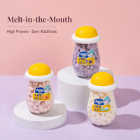 Biscuits protéinés probiotiques pour bébés avec haricots 16g, saveur fruitée semi-molle, collation sucrée en carton pour enfants