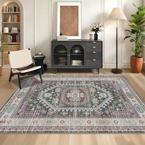 พรมปูพื้นลายเหรียญหรูหรา รูปทรงสี่เหลี่ยมผืนผ้า วัสดุเลียนแบบขนแคชเมียร์ กันลื่น ตกแต่งบ้าน สไตล์เปอร์เซีย สำหรับห้องนั่งเล่นและห้องนอน - Product Image 3