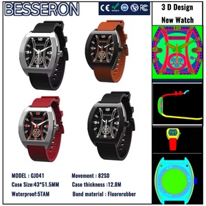 Relojes de Cuarzo de Silicona Unisex de 43 mm, Luminosos, de Buceo, de Lujo, Automáticos, con Caja de Acero Inoxidable de 5 mm de Grosor, Logotipo Personalizado, Correa de Cuero para Hombre - Product Image 5