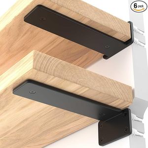 Soporte de estante flotante Paquete de 4 soportes <span class=keywords><strong>L</strong></span> de 12 pulgadas <span class=keywords><strong>para</strong></span> estantes Soportes de estante resistentes de metal negro - Product Image 4