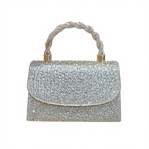 Nouveau Sac à Main Carré de Célébrité Tanjing en Polyester avec Rabat et Strass, Style Urbain Français, Simplicité Urbaine, Sac à Bandoulière - Product Image 1
