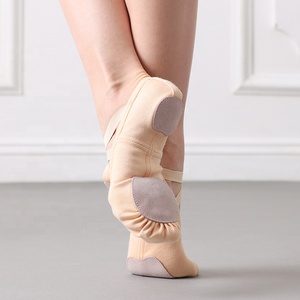 Chaussons <span class=keywords><strong>de</strong></span> <span class=keywords><strong>danse</strong></span> professionnels E2509 pour femmes, en toile et cuir, semelle fendue, chaussures <span class=keywords><strong>de</strong></span> <span class=keywords><strong>danse</strong></span> extensibles, pour la performance et l'entraînement - Product Image 3
