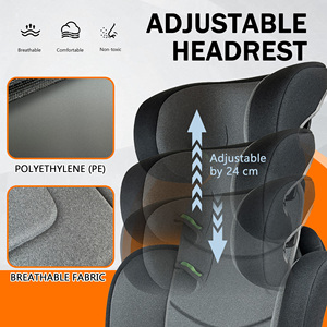 <span class=keywords><strong>Rehausseur</strong></span> de siège auto 2-en-1 à dossier haut, ajustement mince pour 3 points d'ancrage dans de nombreuses voitures, pour enfants de 100 à 150 cm, léger et pliable - Product Image 5
