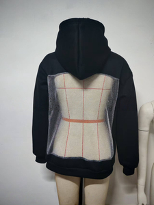 2026 Sweat-shirt à capuche décontracté pour femme, dos nu, en maille ajourée, à manches longues - Product Image 2