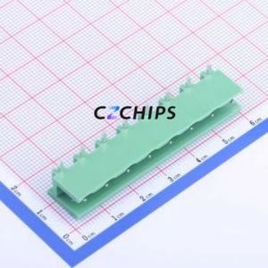 KF2EDGR-7.5-8P Plug-in Terminal Block Bent Lead Through Hole,P=7.5mm Connector Board-to-Board / Socket - Open 1x8P 7.5mm Green - Product Image 1