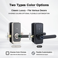 Serrure de porte intelligente en aluminium LOCKAI F6 Tuya avec déverrouillage par carte Wi-Fi et mot de passe pour maison, hôtel et appartement