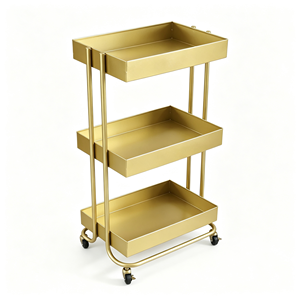 <span class=keywords><strong>Chariot</strong></span> de rangement roulant en métal doré pour salon de beauté, avec roues, pour salon de manucure, coiffure, spa, <span class=keywords><strong>chariot</strong></span> organisateur d'outils - Product Image 1