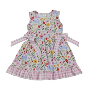 Vestido de Verano para Niña GSD3405 RTS, Estampado de Flores Pequeñas, Sin Mangas, Vestido al por Mayor - Product Image 1