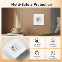 Enchufe de Pared LangYeao 86 de Vidrio Templado con Tipo C+USB 16A 3500W, Protección Infantil y Antiarañazos para Hogar y Oficina