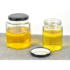 Frascos de Vidrio Hexagonales de 500g 380ml, Herméticos, Ovalados, Únicos, con Tapa Metálica, <span class=keywords><strong>para</strong></span> Miel - Product Image 3