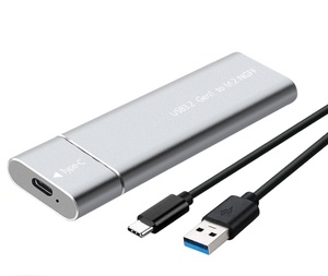 <span class=keywords><strong>M2</strong></span> NGFF USB3.0 SSD bao vây 5Gbps bên ngoài Type-C adapter M.2 NGFF kim loại SSD bao vây trường hợp - Product Image 1