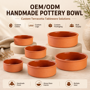 Tazón de Terracota para <span class=keywords><strong>Tapas</strong></span>, Hecho a Mano, Resistente al Calor, Apto para Horno y Microondas, Estilo Rústico para el Hogar - Product Image 1