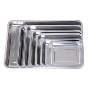 [Venta Directa de Fábrica] Bandeja Cuadrada de Acero Inoxidable, Bandeja para Verduras, Plato para Cantina, Plato para Dumplings, Plato Comercial para Pescado a la Parrilla - Product Image 5