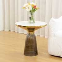 Table d'appoint moderne design INS combinaison métal et verre Table basse et thé contemporaine Petite table d'appoint