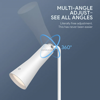 Lampe de bureau LED Rotation à 180 ° Lampe de table pour bureau maison Rechargeable par USB 3 couleurs Dimmable Eye-Caring Wall Touch Liseuse