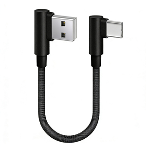 Câble de charge USB vers USB-C à angle droit de 90 degrés, <span class=keywords><strong>court</strong></span>, 30 cm, 3A, en forme de L, portable, pour téléphone portable - Product Image 1