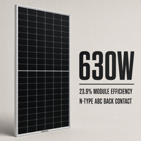 Panneaux solaires MULOYAL 630W, module PV à 23,9 % d'efficacité, type N, ABC, contact arrière intégral, sans PID, verre simple, sans busbar, industriel