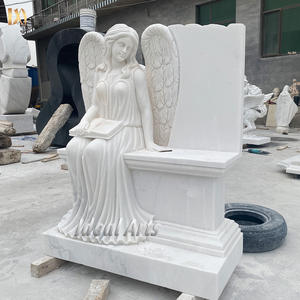Statue d'ange gardien de marbre blanc, <span class=keywords><strong>prix</strong></span> usine, pilier avec cœur pour statue - Product Image 4