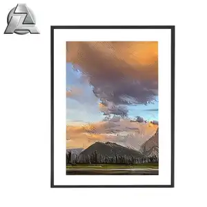 Aluminium ZJD-PF923 profile for advertising matte black color frame slim side photo picture