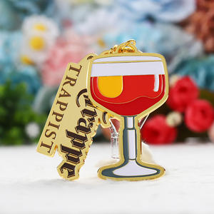 Portachiavi Divertente e Originale, Regalo Personalizzato, Logo La Trappe Trappist Beer Chalice, in Lega di Zinco, Simpatico Portachiavi Personalizzato con Cartoncino - Product Image 2