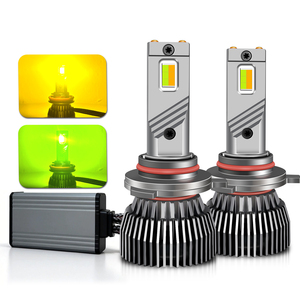 듀얼 컬러 LED 헤드라이트 120W CSP3570 황록색 12V 24V 공장 고출력 자동차 전구 H3 H8 H9 HB3 9012 9005 H1 구리 튜브 - Product Image 1