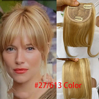 Frange 3D Air Curved Bang en cheveux humains vierges 100% couleur naturelle, coupe droite, extension à clipser avec postiche latéral