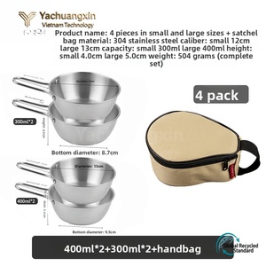 Stainless Steel <b>Sauce</b> Pans Set 12cm 13cm with Carry Case for Camping - Product Image 5