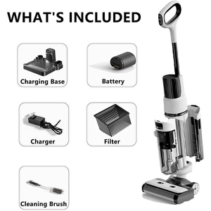 مكنسة كهربائية 3 في 1 لاسلكية تعمل بالشحن للأسطح الرطبة والجافة، مع ميزة التنظيف الذاتي، غسالة أرضيات منزلية للاستخدام الخارجي والفنادق، بدون فرشاة - Product Image 5