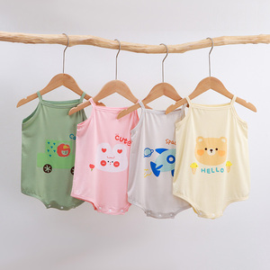 Vêtements d'été sans manches pour bébé, vêtements de ramper pour nouveau-né, combinaison pour bébé garçon et fille, barboteuse, bandeau ventral - Product Image 1