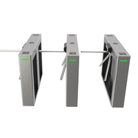 Tourniquet trépied semi-automatique IP66 pour entrée de supermarché avec contrôle d'accès RFID/visage/QR/empreinte digitale/ESD, en acier inoxydable sans balais