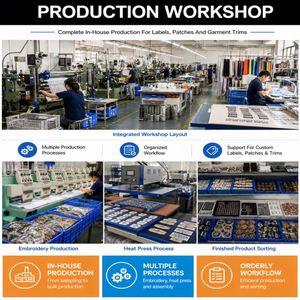 ป้ายเสื้อผ้าความหนาแน่นสูง ป้ายทอแบบกำหนดเอง ป้ายแบรนด์เสื้อผ้าส่วนตัว ป้ายทอแบบสั่งทำสำหรับเสื้อฮู้ดดี้ - Product Image 4