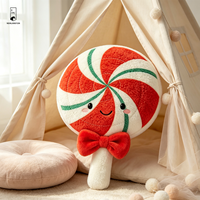 Coussin en peluche Sucette en forme de bonbon, brodé avec un visage souriant, coussin décoratif doux pour la maison et le canapé