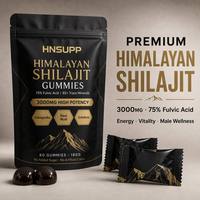 Gummies de Shilajit de l'Himalaya Marque Blanche OEM 3000mg avec Ashwagandha 75% Acide Fulvique Soutien Énergétique Sans Sucre Végétalien Adulte 60 unités